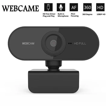 

HD 1080P Webcam Mini Computer PC WebCamera with Microphone Rotatable Cameras for Live Broadcast Video Calling Conference Work