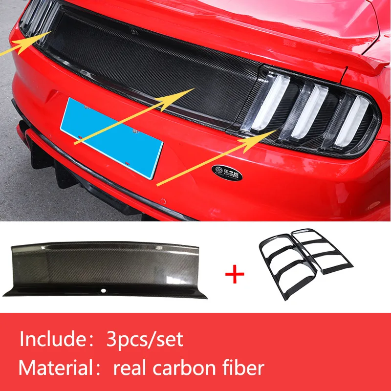 carbon fiber 3pcs Для mustang для ford mustang для mustang аксессуары - Название цвета: carbon fiber 3pcs