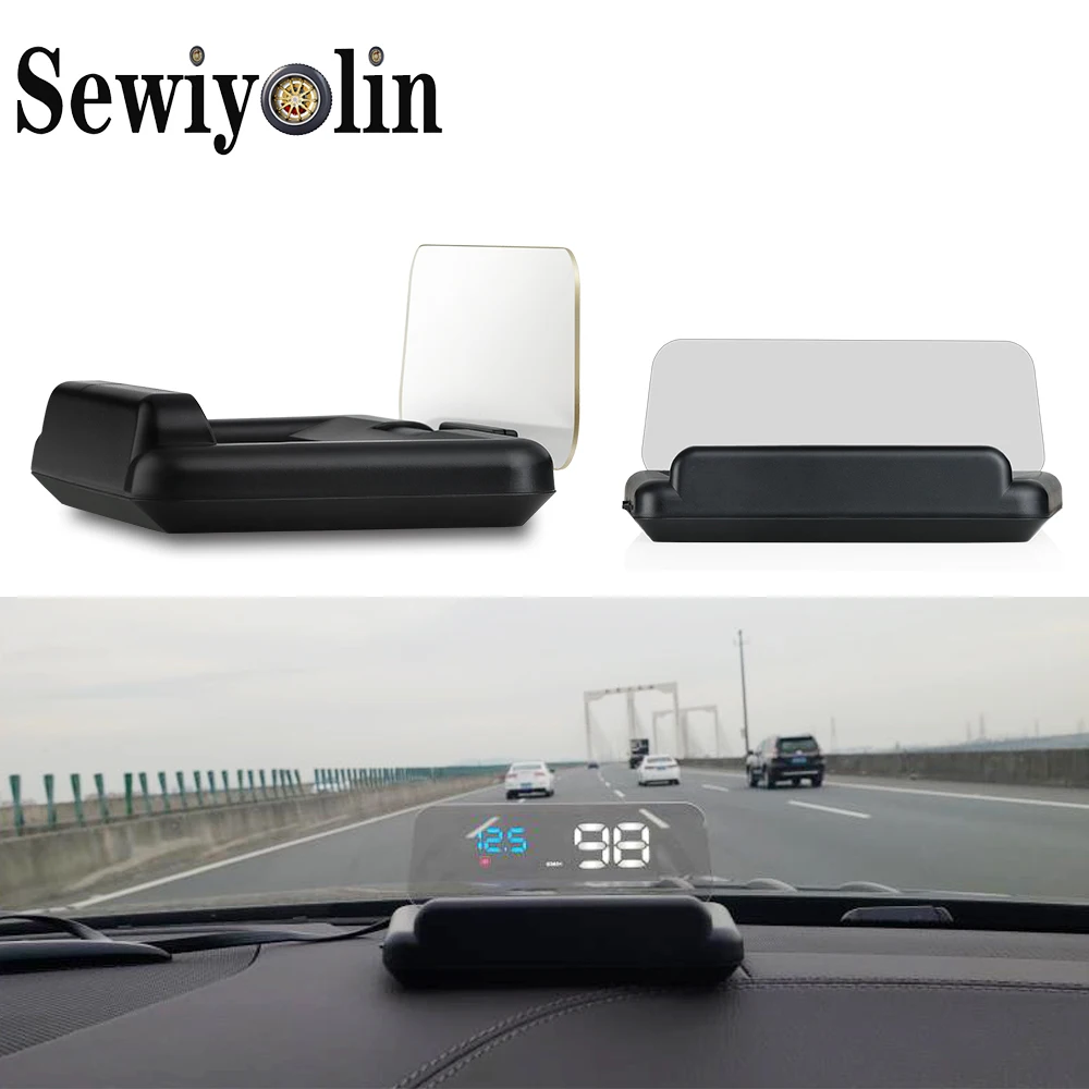 

2020 New C500 HUD Head Up Display Auto HUD OBD2 Car Speed Projector KMH MPH Speedometer Car Detector Oil Consumption Car Parts