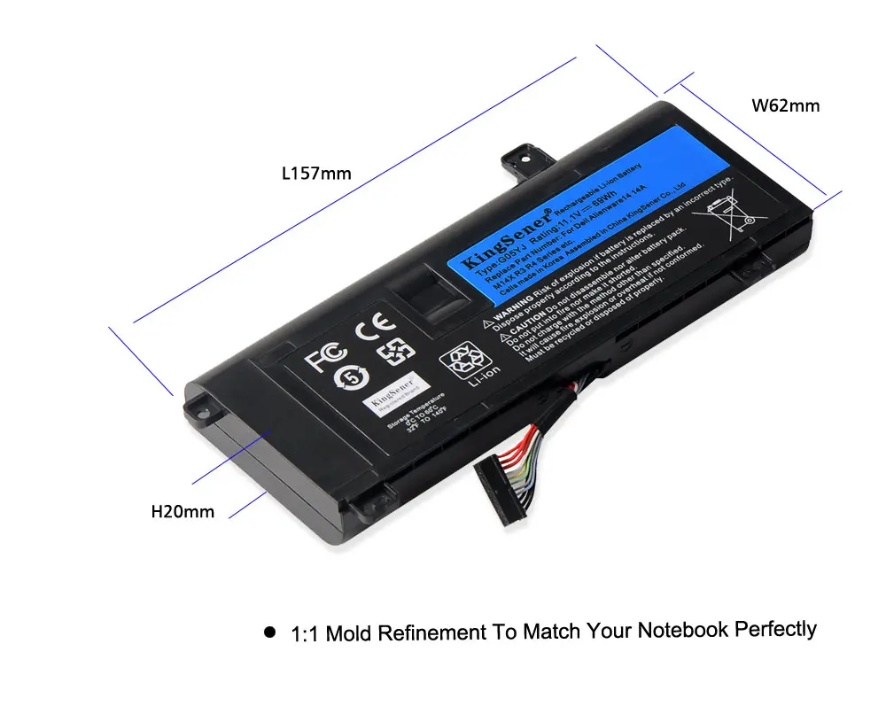 P39G Alienware 14D-1528 GO5YJ Y3PN0 8X70T 69WH