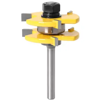 

High Quality Tongue & Groove Joint Assembly Router Bit 45 Degree Lock Miter Route Set 6MM 1/4 Shank Stock Wood Cutting 3PCS/Set