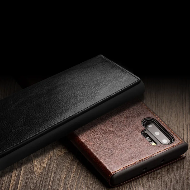 Skup Portfel w stylu retro gniazdo karty etui do Samsung Note 10 Plus przypadku wysokiej klasy prawdziwej skóry pokrywa dla Samsung Galaxy Note 10 plus 5G Capa
