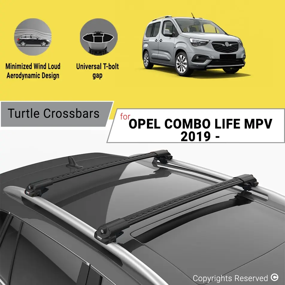 BARS FOR OPEL COMBO LIFE MPV 2019 ON ALUMINUM ALLOY SIDEBARS CAR ROOF ...