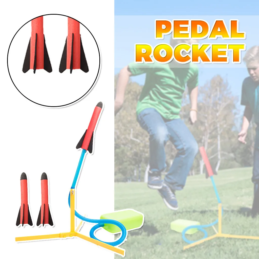 Chico de la bomba de aire de saltar Stomp ventilador pistola de espuma modelo lanzamiento lanzador Rocket Pop juguete deportes juguetes para niños chico niños bebé niñas