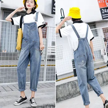 

Denim Jumpsuit Women Loose Denim Bib Women High Waist Was Thin Ankle Length Jean Bodysuit Denim Dungaree Women Denim Female