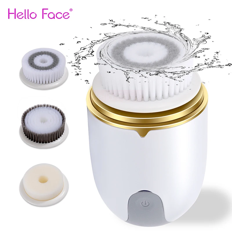 Hello Face ultrasonic Facial Cleanser Brush Electric Cleansing Face Brush 360 Rotate Automatic Machine Deep Clean Tool facial cleansing brush facial cleanser massager