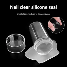 

Silicone Transparent Nail Art Stamping Kit French For Manicure Plate Stamp Polish Stencil Template Seal Stamper Scraper