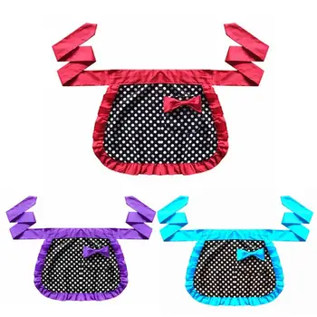 

Women Waist Apron Kitchen Cooking Baking Apron With Bowknot Pocket Dot Pattern Working Aprons For Home Cafe Restaurant Bar