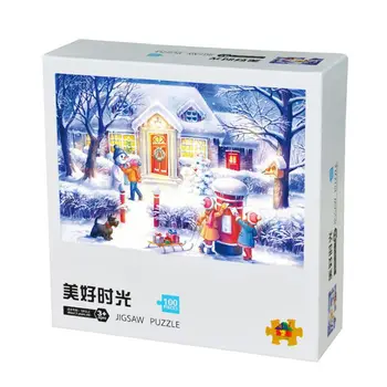 

100 Pcs/Pack Famous Painting Puzzle Relieve Stress Thicken Assemble Jigsaw Intellective Educational Toys