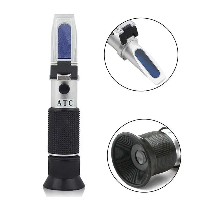 Portable Aquaculture Seawater Salinity Meter 0-40? Salt Specific Gravity Tester ATC Prism Refractometer for Marine Aquaculture