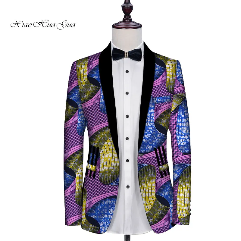 Men Customized Blazer African Print Dashiki Men Clothes Wedding Party Suit Blazer Jacket Tops Coat Casual Party Blazer WYN752