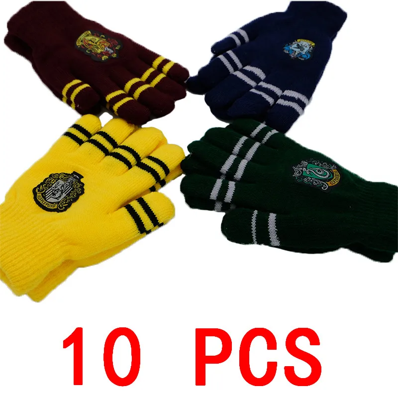 Gloves mixed-batch 10 шт/Партия Костюмы Гермионы шапки Галстуки Носки Гриффиндор шарф Слизерин перчатки Hufflepuff Кепка Когтевран для мужчин и женщин - Цвет: Gloves mixed-batch