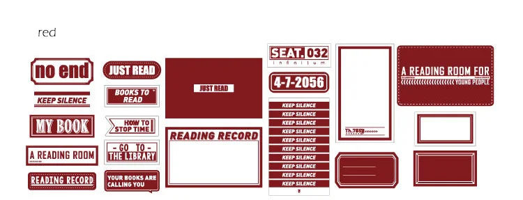 60 шт./упак. Ретро слова предложении коробка маркер стикер наклейка на планировщик Дневник для скрапбукинга, школьные принадлежности пуля журнал sl2197 - Цвет: red