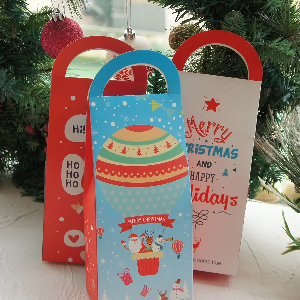 

12 Pcs Santa Bear Snowman Say Hi Christmas Paper Box Candy Gift Packaging Boxes Party Decoration Chocolate Macaron Packing