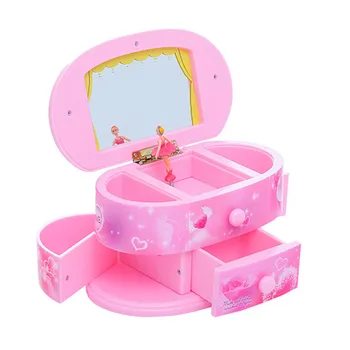 

Creative Makeup Mirror Music Box Spinning Dancing Girl Music Box Desktop Jewelry Storage Box Child Girlfriend Birthday Gift