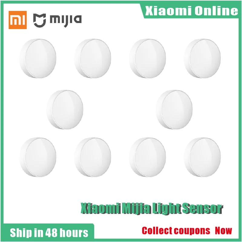 1-10 pces xiaomi mijia inteligente sensor de luz zigbee 3.0 detecção de luz ligação inteligente à prova dwaterproof água usado com xiaomi gateway 3
