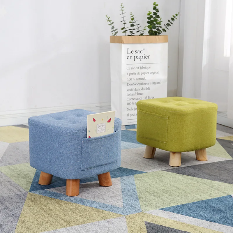 Taburete Madera Sitting Room Small Stool Creative Solid Wood Square Low Chair Lovely Sofa Cloth Shoes Bench Silla Mecedora Bebe