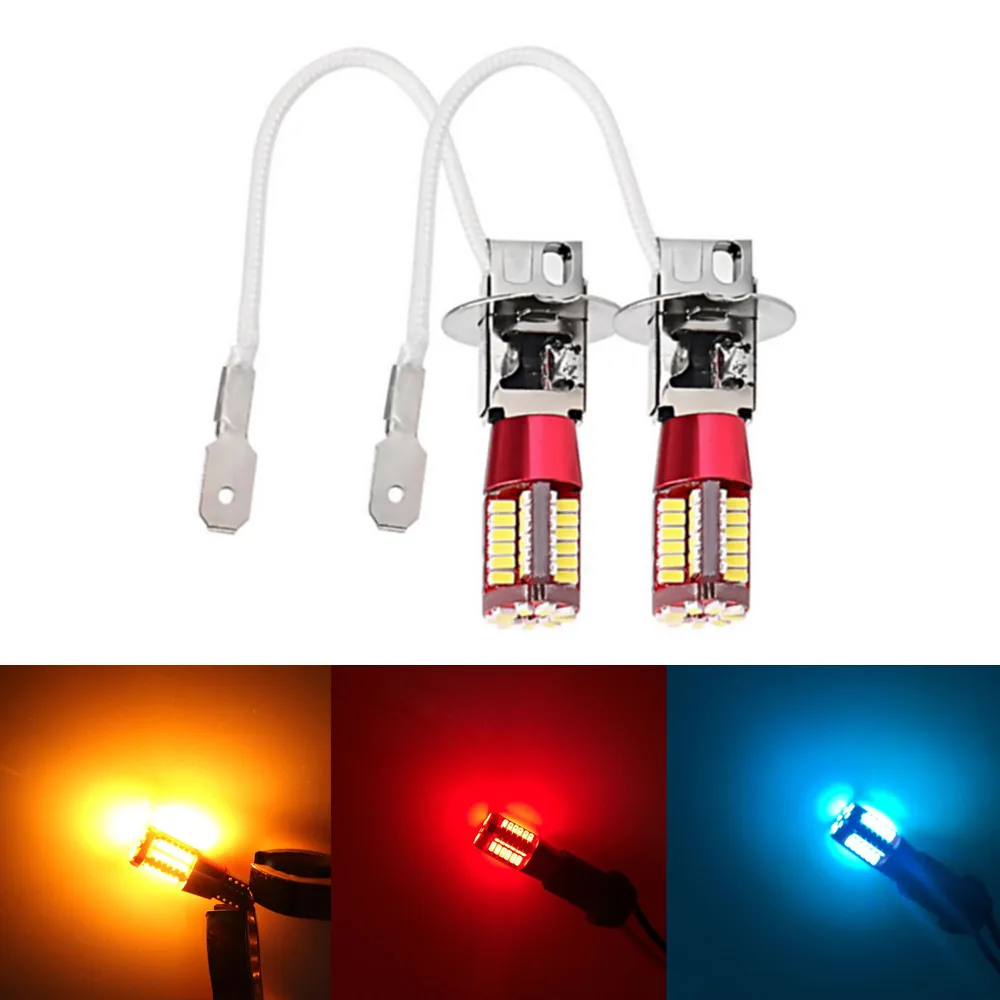 Белые 57 светодиодные лампы H3 3014smd Автомобильные противотуманные фары дневные