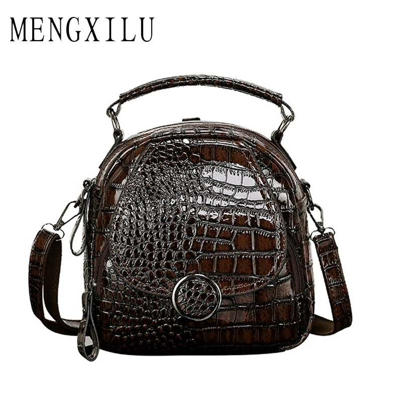 

Luxury Women Backpack 2019 High Quality PU Leather Crocodile Pattern Female Small Elegant Lady Shoulder Bag Rucksack Mochila