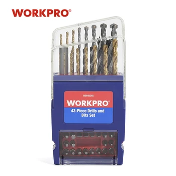 

WORKPRO 43PC Drill Bits Set for Concrete Brick Wood Glass Ceramic Tile Plastic