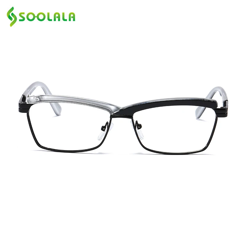 SOOLALA крест хит цвета полурамки очки для чтения очки для мужчин и женщин дальнозоркость для чтения очки 0,5 0,75 1,0 1,25 1,5 до 5,0