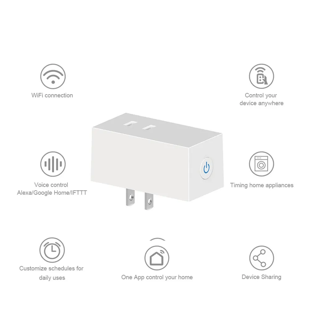 Умная розетка WiFi Беспроводная дистанционная розетка адаптер мобильное приложение Управление поддерживает для Amazon ECHO Google Home IFTTT JP Plug