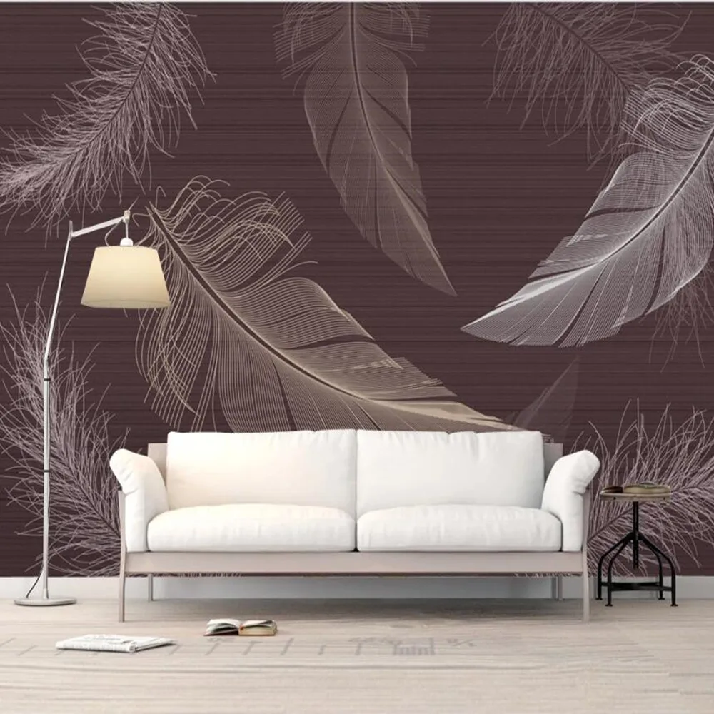 

Milofy manufacturers custom 3D abstract feather background wallpaper mural