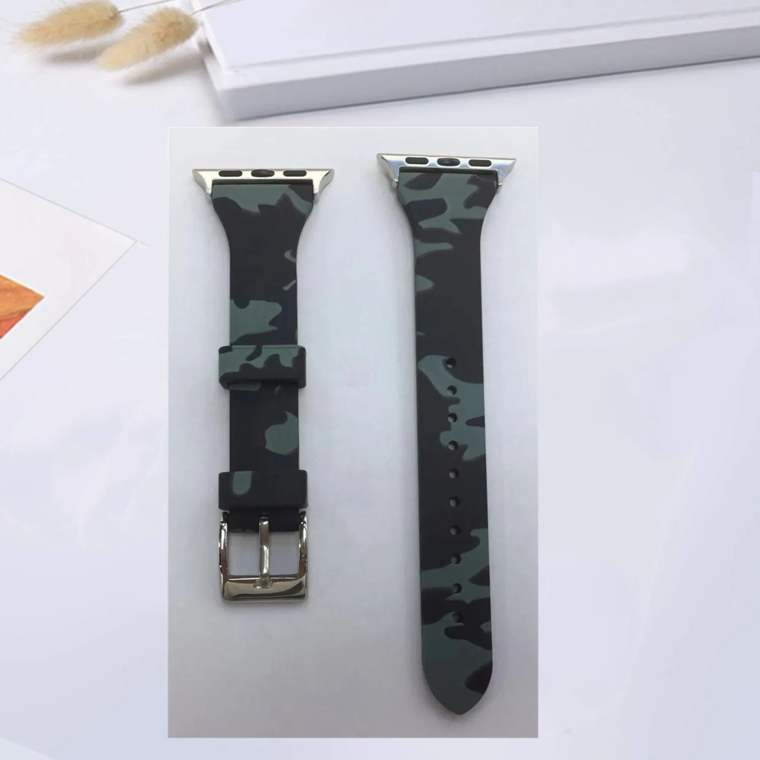 Ремешок для Apple Watch 38 мм 40 мм 42 мм 44 мм, силиконовый тонкий браслет с цветочным принтом iWatch полосы для Apple Watch серии 4 3 2 1