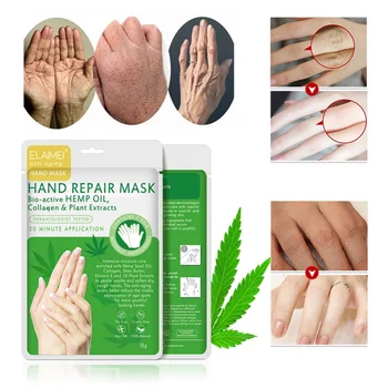 

Effective Hemp Oil Moisturizing Exfoliating Hand Mask Glove Collagen Skin Care Anti Aging Hand Peeling Exfoliat