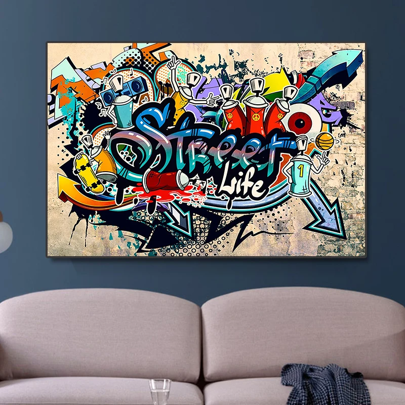Street Art Wall Decor Poster Street Life Graffit Canvas Painting Wall Art Pictures Cuadros For Living Room Home Decor No Frame
