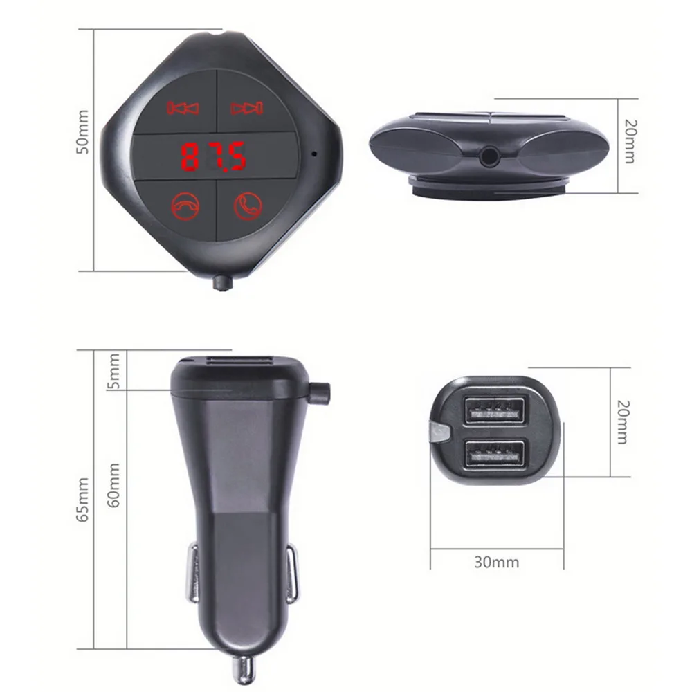 Bluetooth Handsfree автомобильный комплект Jack аудио MP3-плеер с TF слотом беспроводной fm-передатчик Автомобильный USB адаптер Bluetooth FM