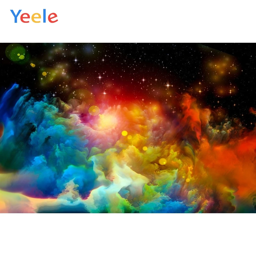 

Yeele Colorful Cloud Starry Sky Scene Backdrop Newborn Baby Portrait Photography Background For Photo Studio Photophone Vinyl