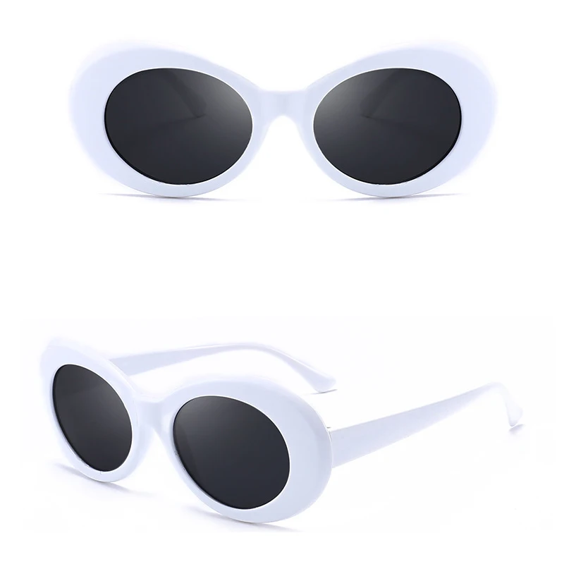 New style sunglasses oval sunglasses ladies fashionable retro sunglasses ladies white black glasses too guess sunglasses