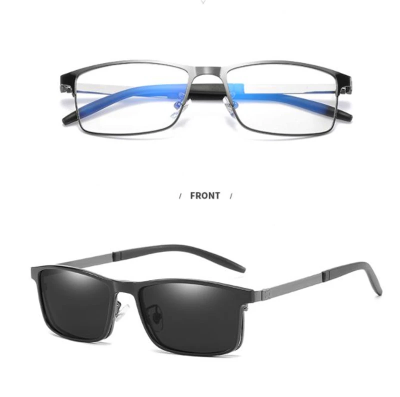 

New magnetic mirror mirror metal frame glasses frame men and women flat mirror retro polarized glasses magnet sunglasses