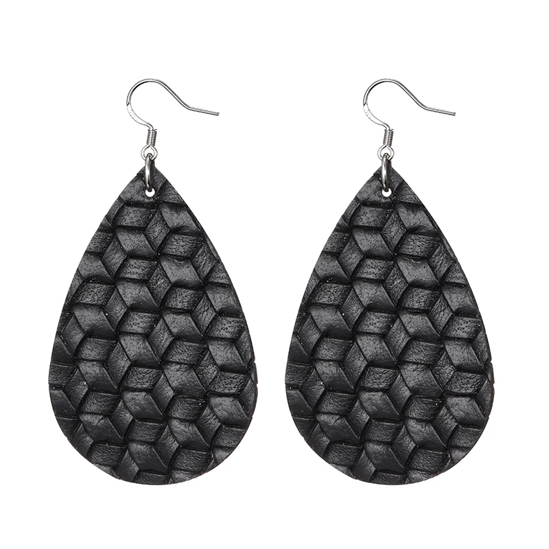 Dangle Earrings Drop Earrings Dome Teardrop Earrings 35 Colors Teardrop Leather Earrings Lightweight For Women Gifts