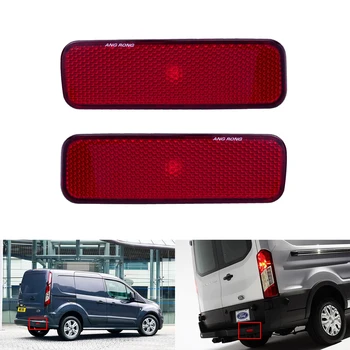 

ANGRONG 2x Rear Bumper Reflector Red Lens Left & Right For Ford Transit Van Custom Connect