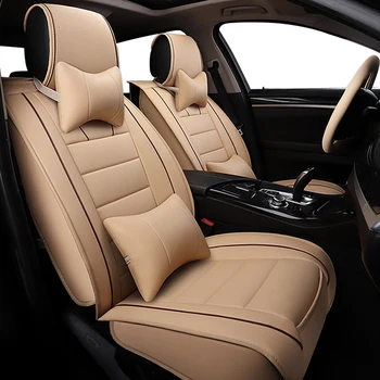 

WLMWL Universal Leather Car seat cover for Skoda all models octavia fabia rapid superb kodiaq yeti car styling accessorie