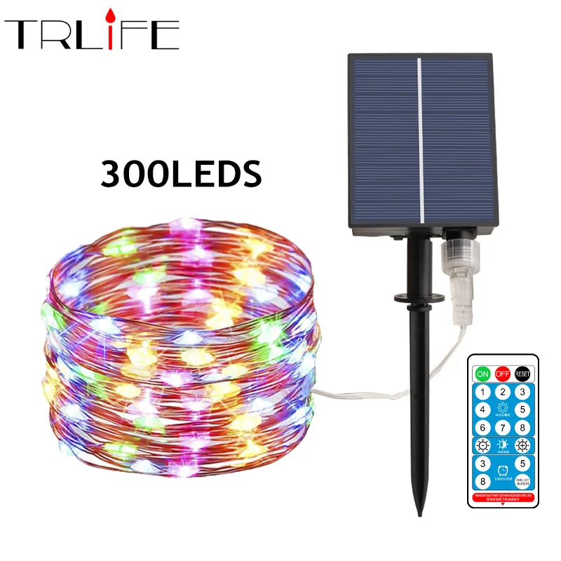 

300leds Outdoor Solar String Lights 32m Solar Powered Fairy Lights with 8 Lighting Modes Waterproof Christmas Wedding Party