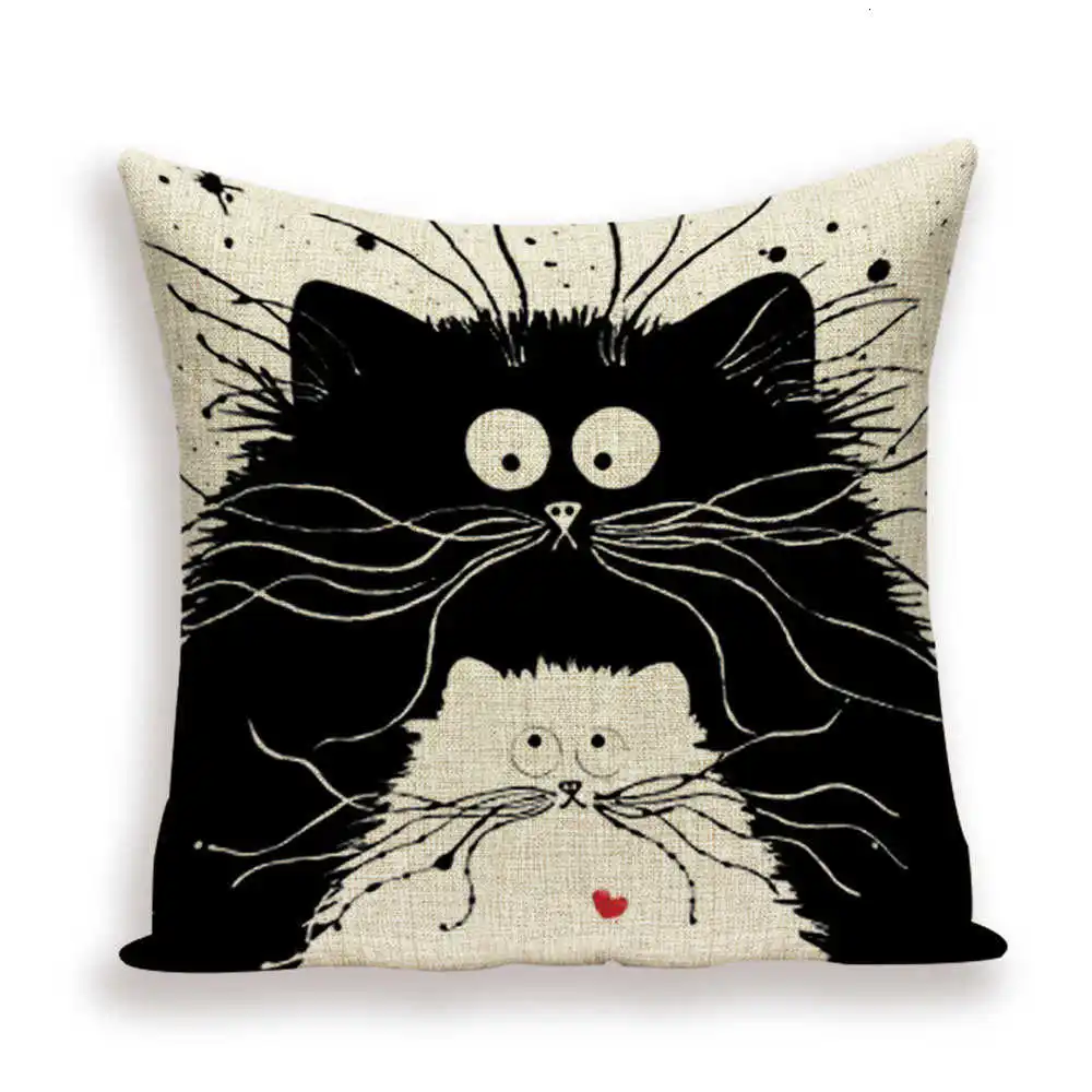 Cotton Cat Cushion Cover