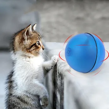 

Cat Toy USB Rechargeable Led Light 360 Degree Self Rotating Ball Pets Toy 3 Mode Switch Easy To Clean Cat Training Toy