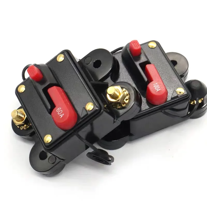

30A 50A 60A 80A 100A 125A 150A 200A 250A 300A optional Car Audio Inline Circuit Breaker Fuse for 12V-48V Protection With Cap