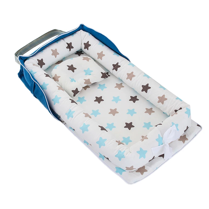Милая детская люлька, простыни, детская люлька для кровати, портативный детский шезлонг для новорожденных, кроватка, дышащее гнездо для сна, горячая распродажа - Цвет: Слоновая кость