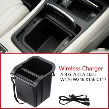 

Car Wireless Charger,10W Qi Phone Charging Holder Storage Box for Mercedes-Benz a B GLA CLA W176 W246 X156 C117