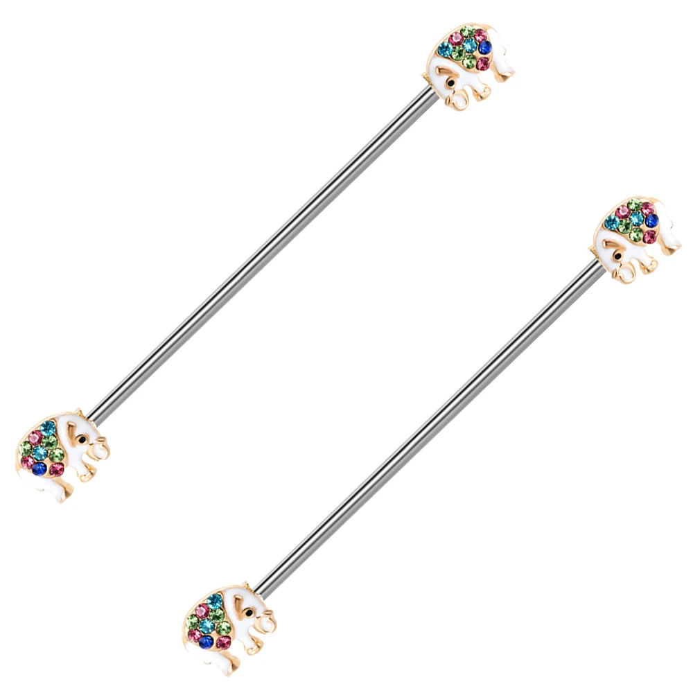 

14G Stainless Steel Industrial Barbell Earring Cartilage Body Piercing Jewelry 38mm 1&1/2 Inch Industrial Piercing Bar for Women