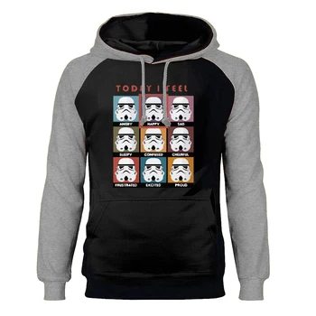 

2020 Darth Vader Hoodies Sweatshirts Men Raglan Hooded Funny Selfie Stormtrooper Galictic Empire Starwars Sportswear Hoody