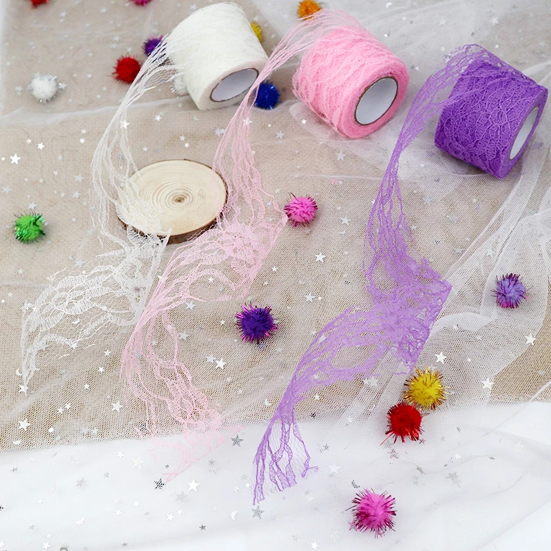 

10Yards Lace Ribbon 50MM Width Multicolor Net Lace Trim Fabric DIY Embroidered Handicrafts Handmade Clothing Sewing Accessories