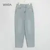 Wixra Stylish Denim Pants Female High Waist Jeans With Fur BF Casual Button Trousers Womens Streetwear Autumn Winter ► Photo 1/6