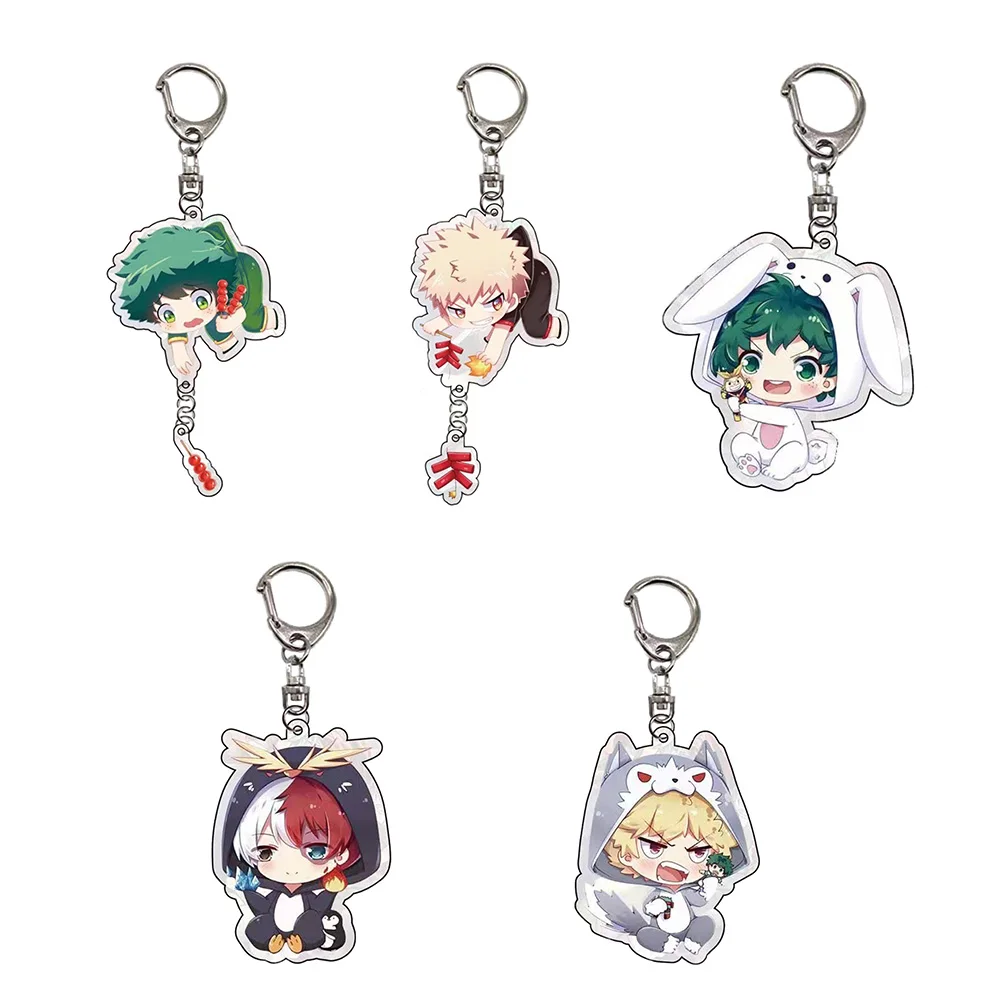Японский аниме My Hero Academia Midoriya Izuku Todoroki Shoto Косплей Kawaii акриловый брелок подвеска