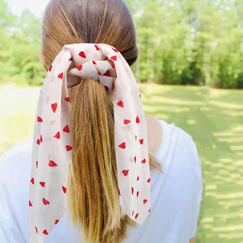 

Ponytail human hair hair circle hair accessory simple love romance small dot streamer woman girl hair scarf hair scrunchies
