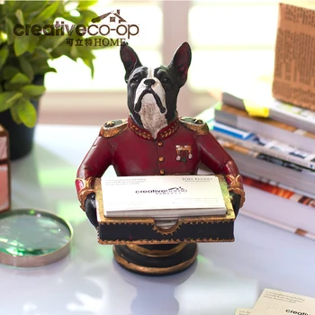

GENERAL DOG CARD ORGANIZER OFFICE DESKTOP FURNISHING ARTICLES CREATIVE HOUSEHOLD ADORNMENT RESIN CARD CASE FURNISHING ARTICLES